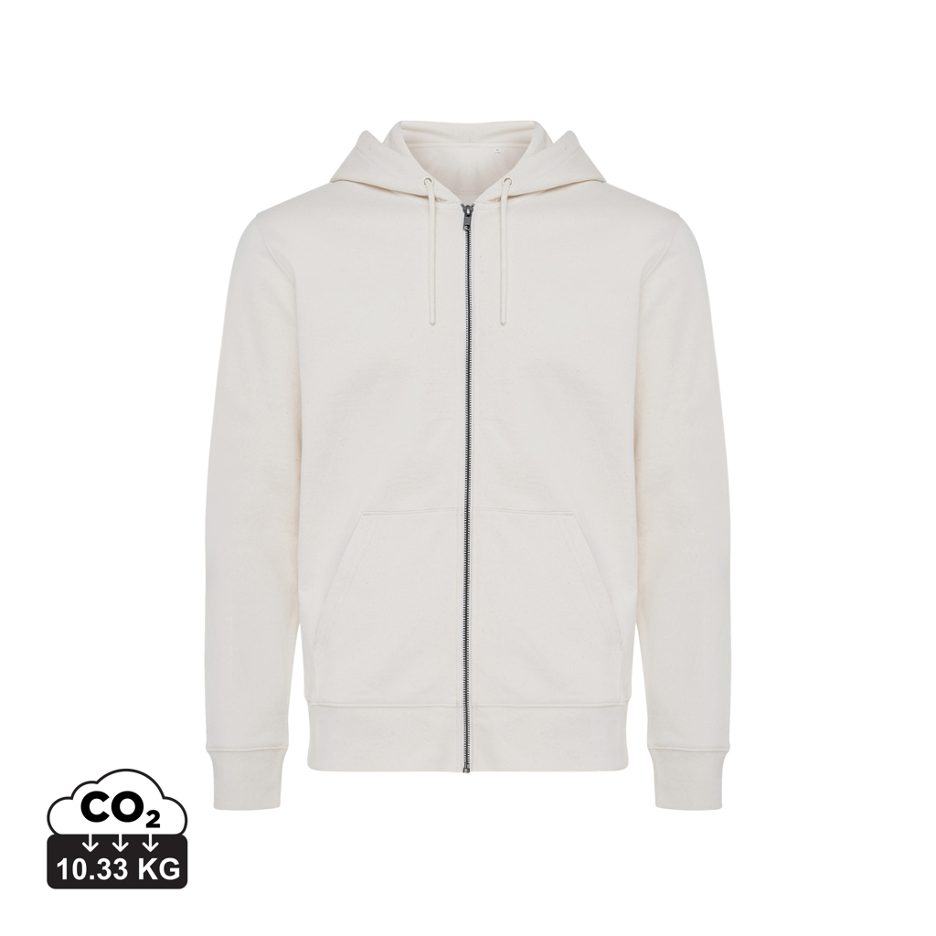 Sweat publicitaire à capuche unisexe coton recyclé Iqoniq Abisko natural raw